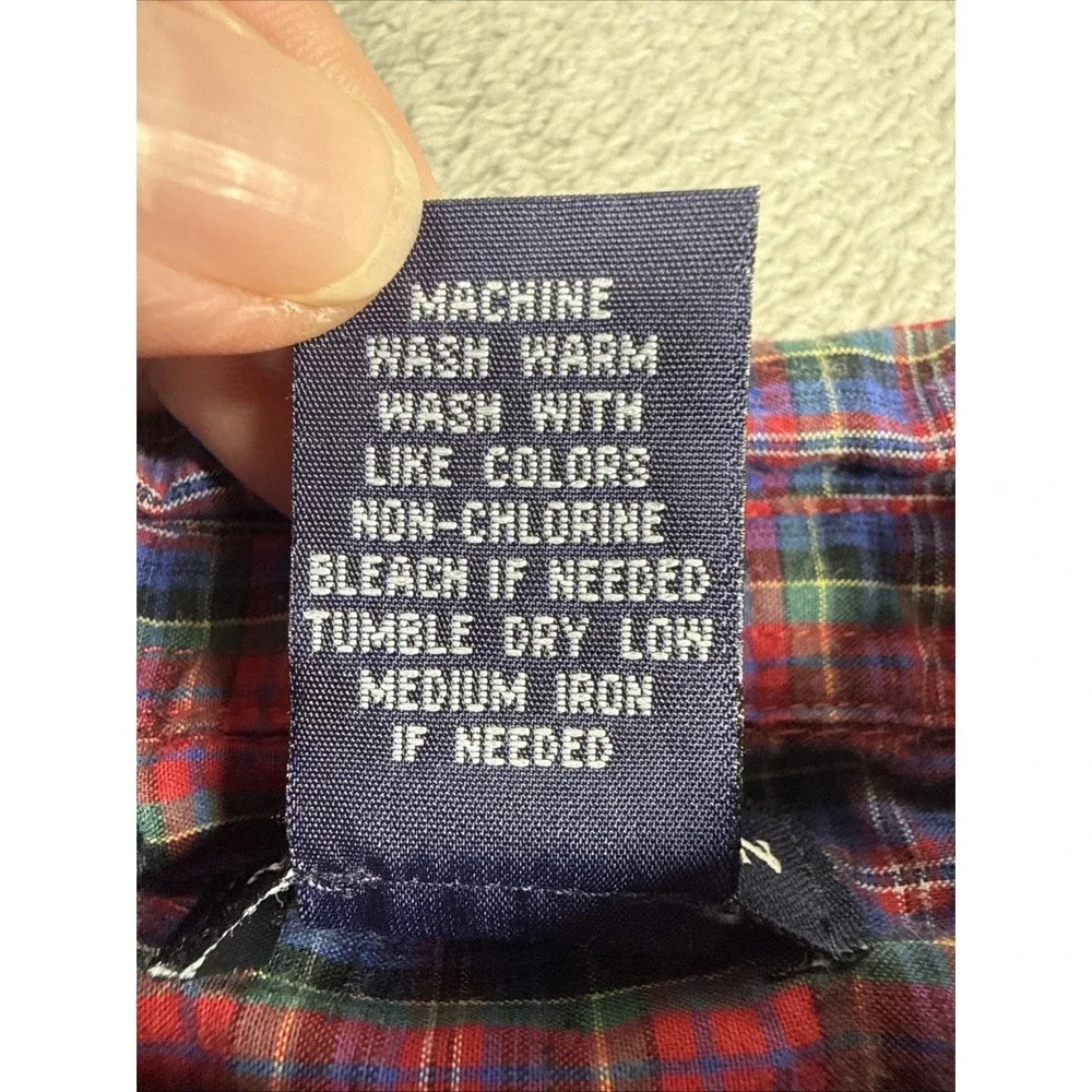 Ralph‎ Lauren Infant Button-Down Long Sleeve Plaid Bodysuit Red/Blue Size S 3-6M